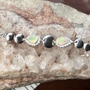 OPAL 925 STERLING SILVER BRACELET, 8 INCHES